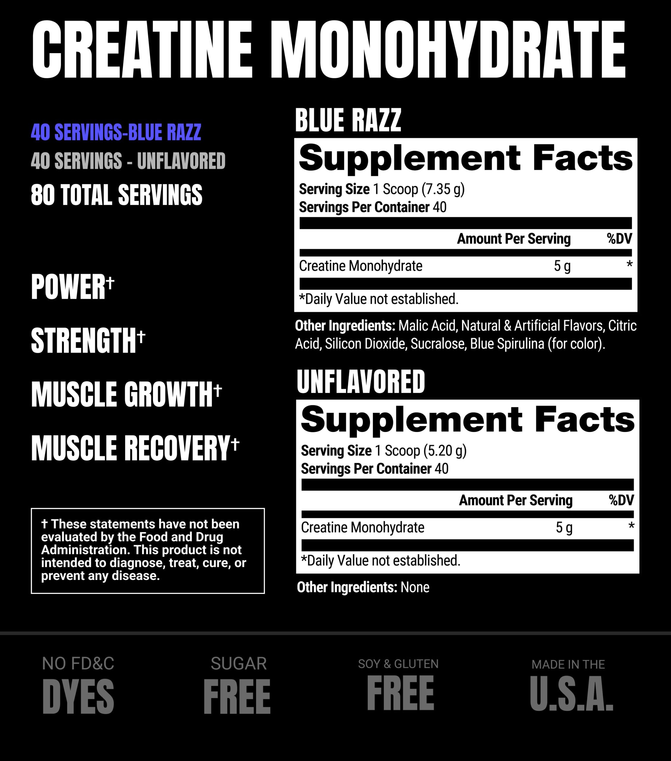 Prosupps Creatine Monohydrate Dual Tub Blue Razz/Unflavoured (502g, 40 Servings) - Image 8