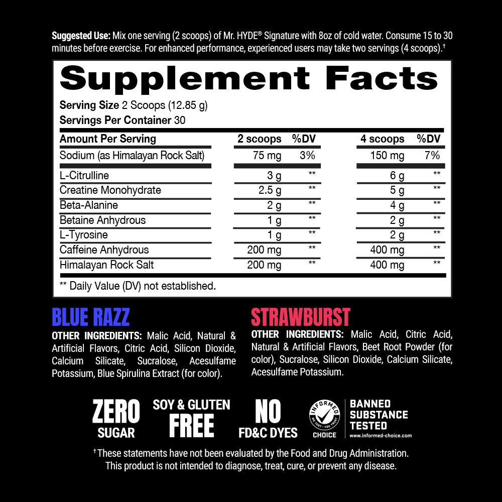 Prosupps Mr. Hyde Signature Dual Tub Blue Razz + Strawburst (30 Servings) - Image 5