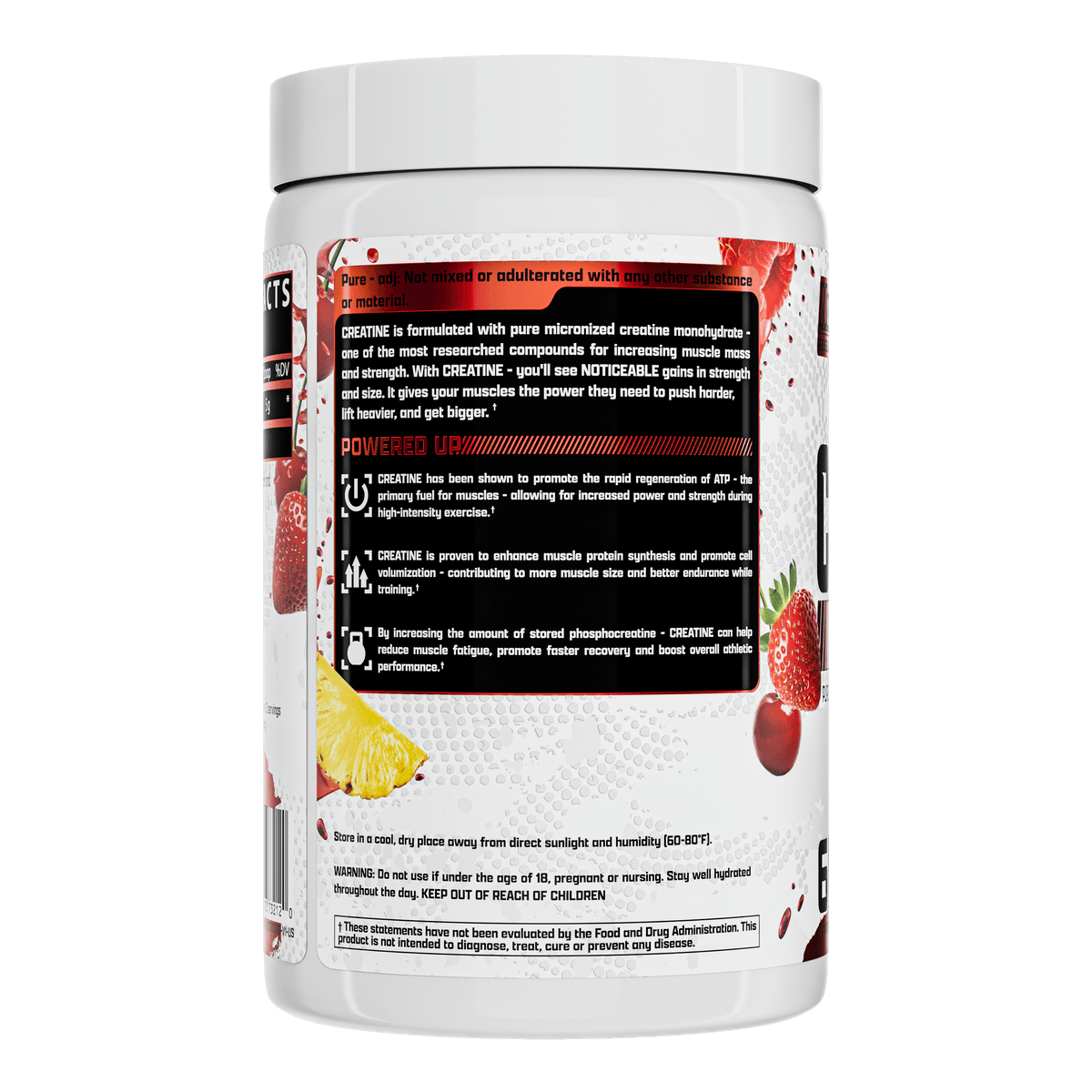 Nutrex Flavored Creatine 300g - Fruit Punch - Ingredient Panel