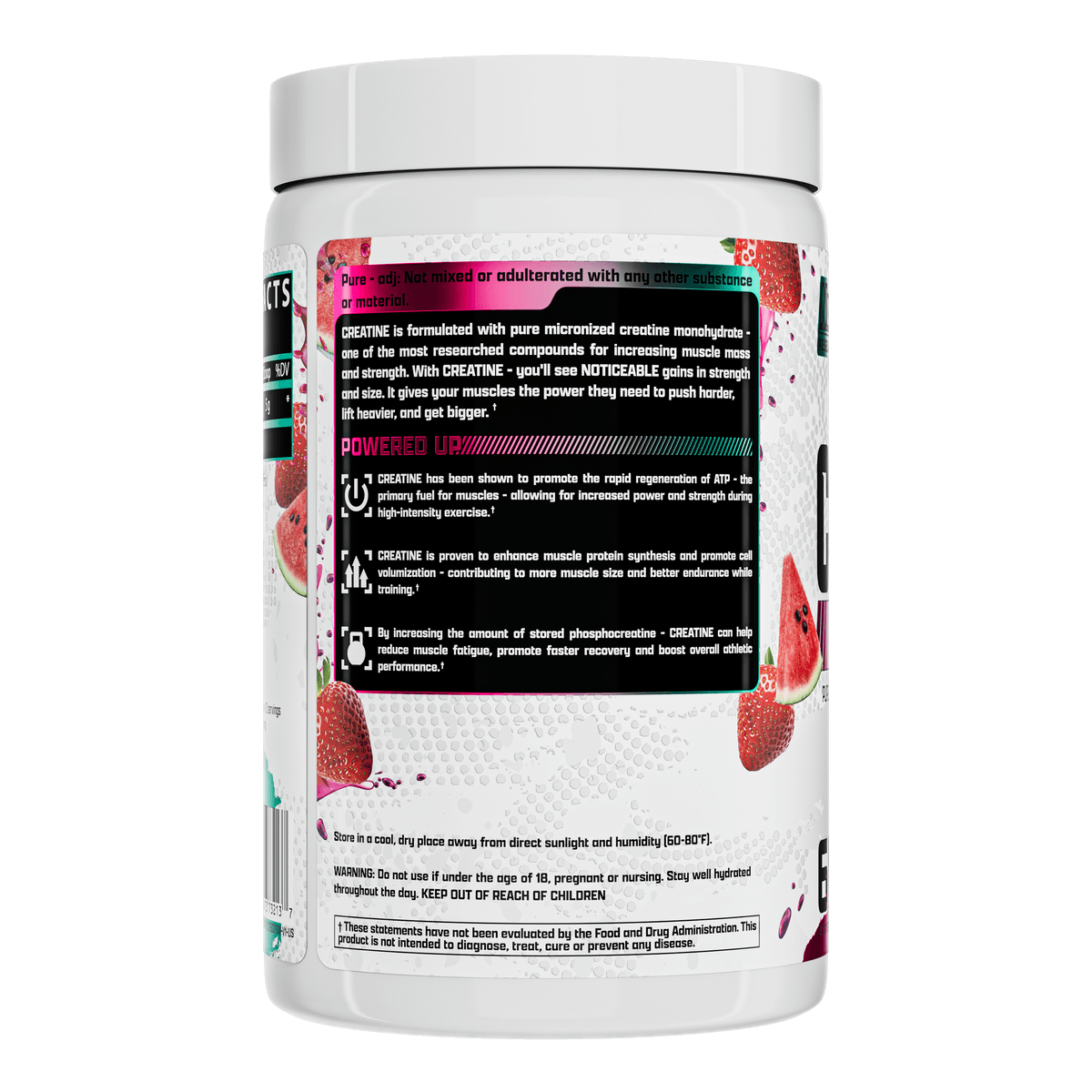 Nutrex Flavored Creatine 300g - Strawberry Watermelon - Ingredient Panel