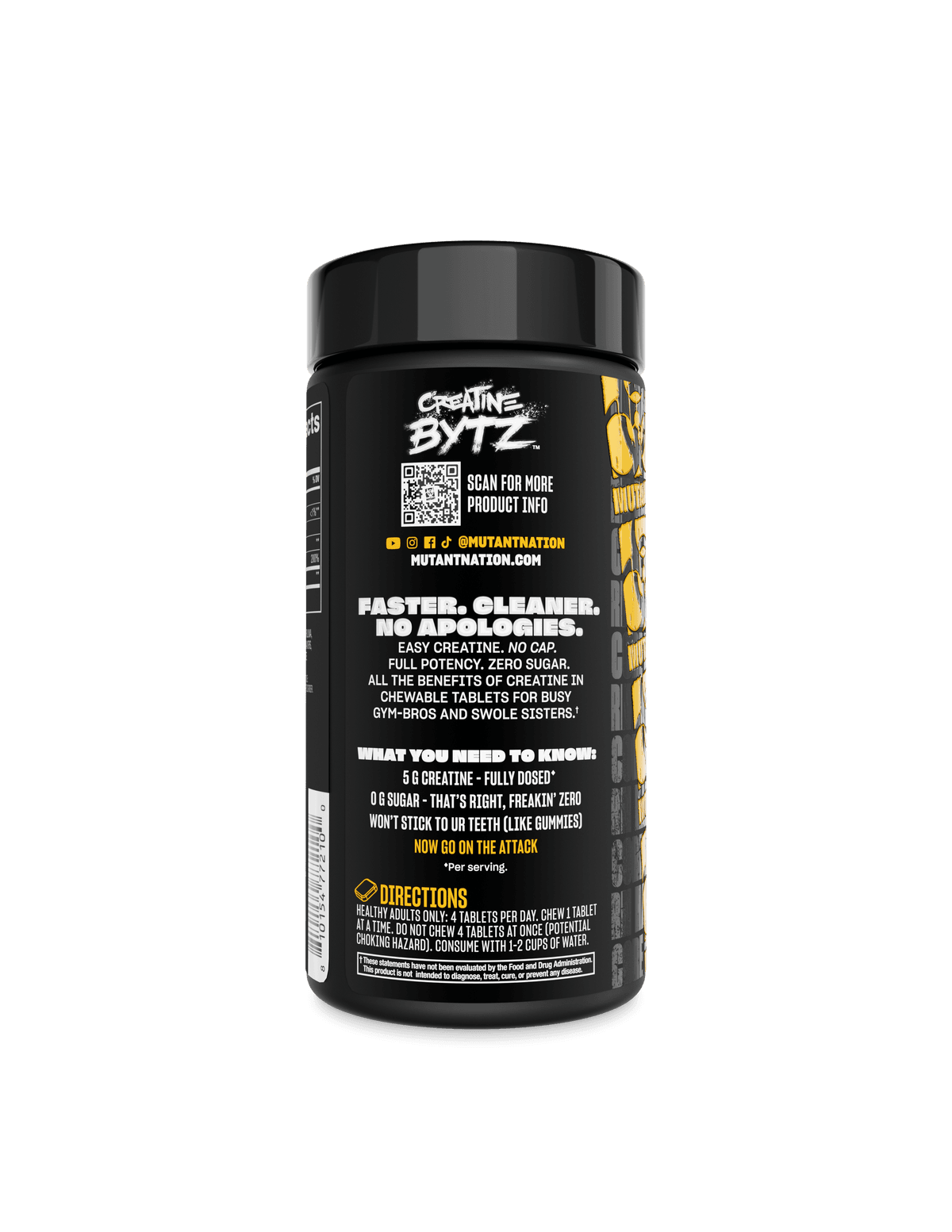 MUTANT CREATINE BYTZ 80 TABLETS label 2